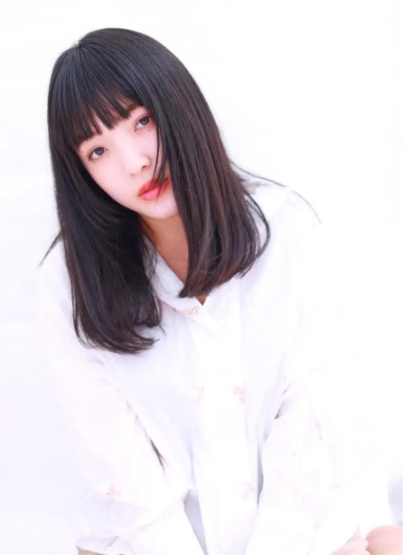 セミロング 縮毛矯正 トリートメント やまだ まいのヘアスタイル