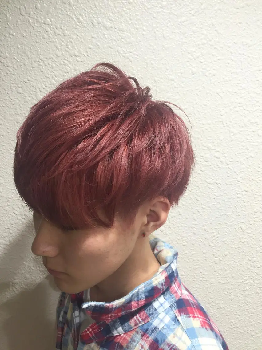 ショート カラー パーマ ヘアアレンジ メンズ キッズ ネイル マツエク・マツパ ピンクカラー カラーマツエク メンズネイル ピンク 新宿/髪質改善/ 美髪矯正✨浅江通友のヘアスタイル