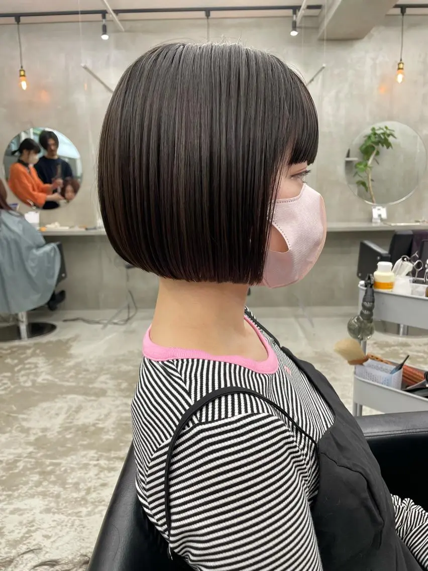 ショート カラー ボブ カット ヘアカラー トリートメント 👑ボブはお任せ ミヤノ👑のヘアスタイル