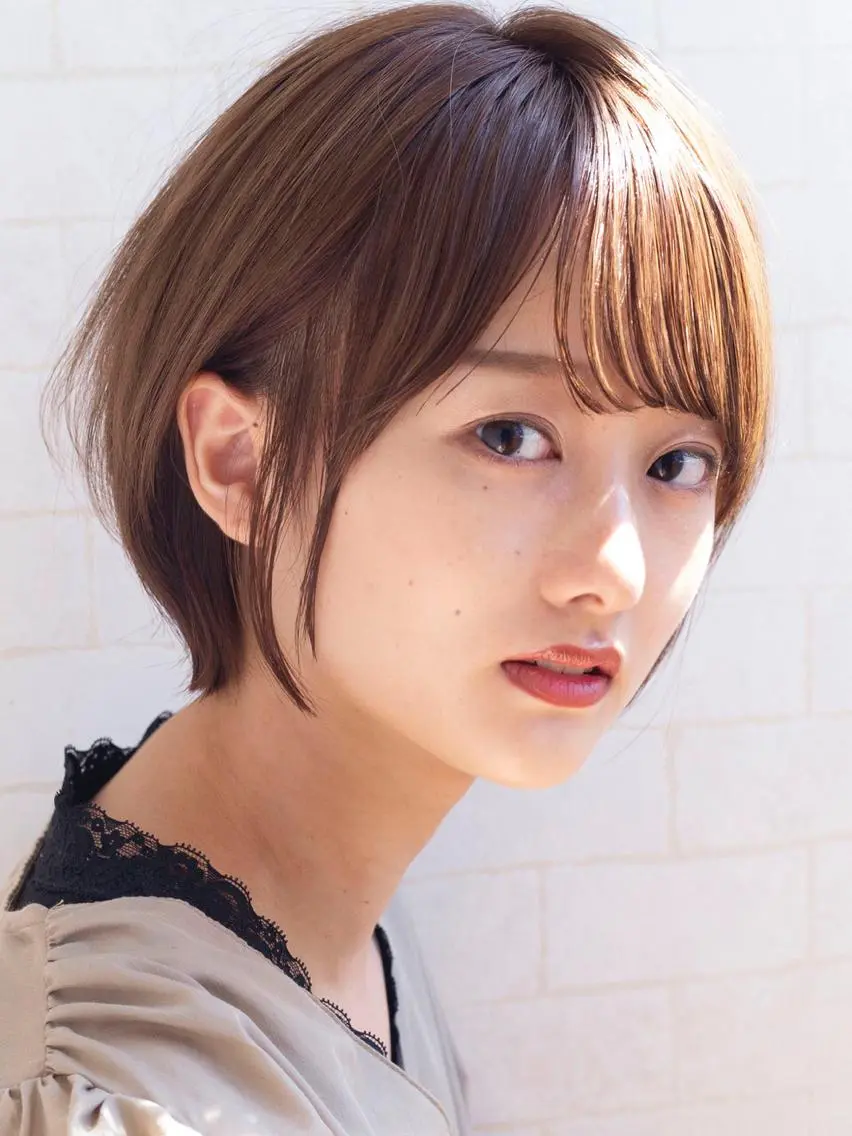 ショート カラー ショートヘア 小顔カット ツヤ髪になりたい方へ 🩷柴田知亜希のヘアスタイル