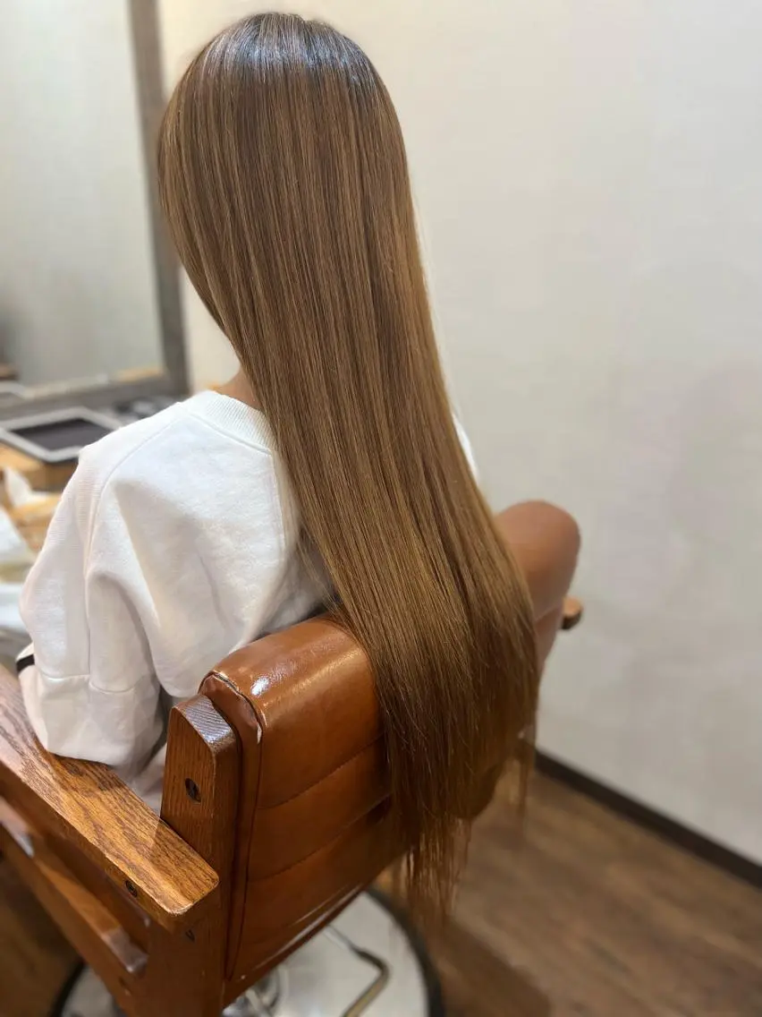 ロング カラー 縮毛矯正&髪質改善 ⭐️OGUのヘアスタイル
