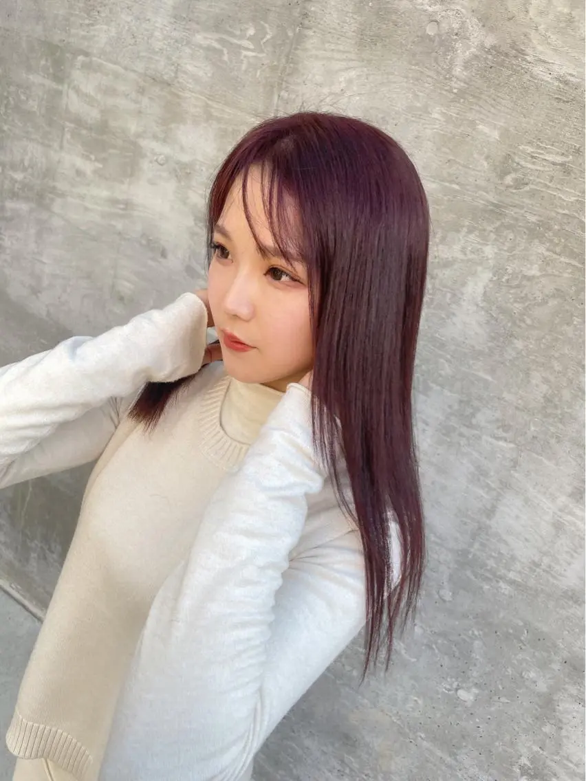 ロング カラー ブリーチ ブラウンカラー ブリーチなしカラー ピンクカラー ピンクブラウン RAIA💎ケア ブリーチ&パーマ💎のヘアスタイル