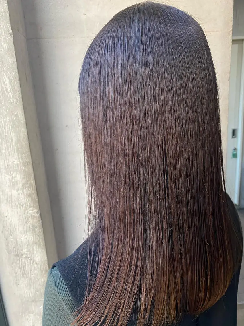 セミロング パーマ ストレートパーマ カット 縮毛矯正 トリートメント 田中 アキオのヘアスタイル