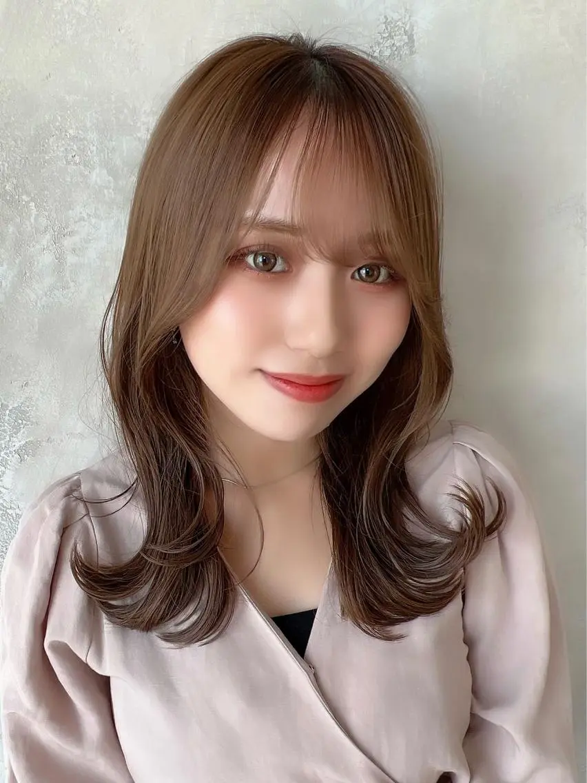 セミロング くびれヘア 髪質改善 縮毛矯正 🧡くびれヘア/前髪 顔周り🧡久原結衣のヘアスタイル