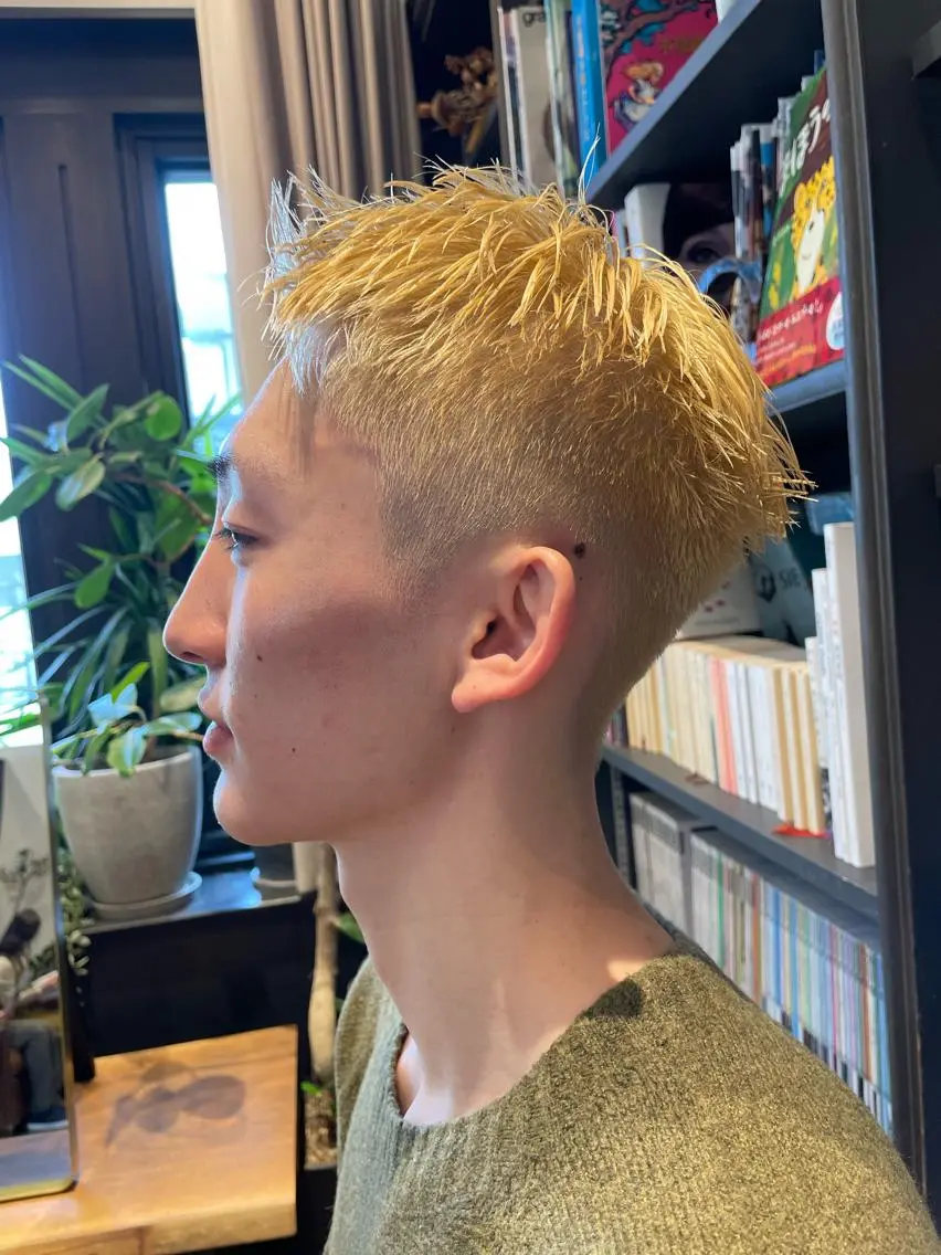 ショート カラー くるくるパーマ aikoのヘアスタイル