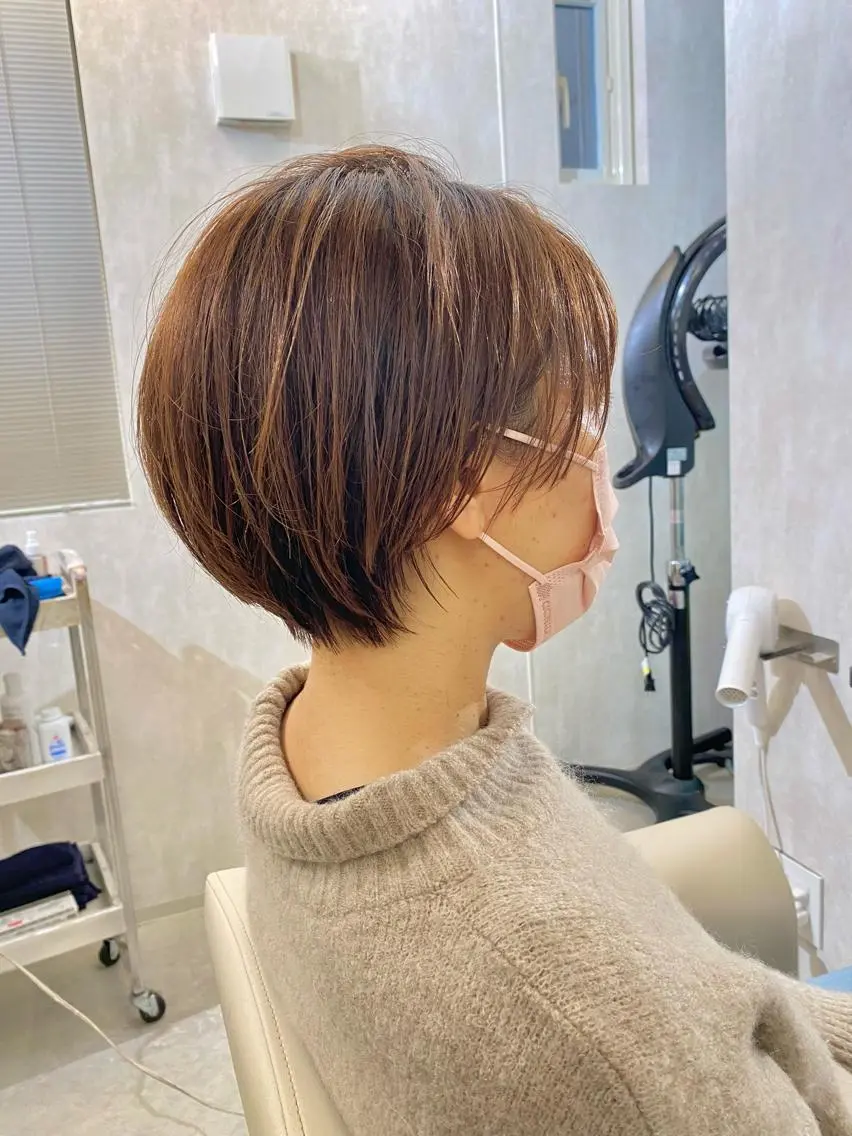 ショート ハンサムショート ショートヘア カット トリートメント ボブ/縮毛矯正/ レイヤー/塚田のヘアスタイル