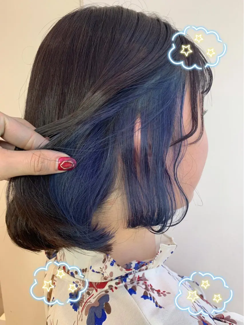 ショート カラー ブリーチ ブルーカラー 新宿駅近♡個室 ♡関口三都季🌜のヘアスタイル