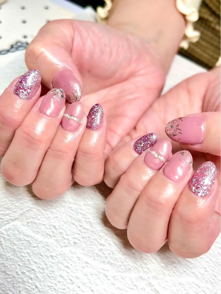 ネイル アートネイル オーロラネイル ジェルネイル 韓国ネイル ロングネイル ハンドネイル clover nailのネイルデザイン