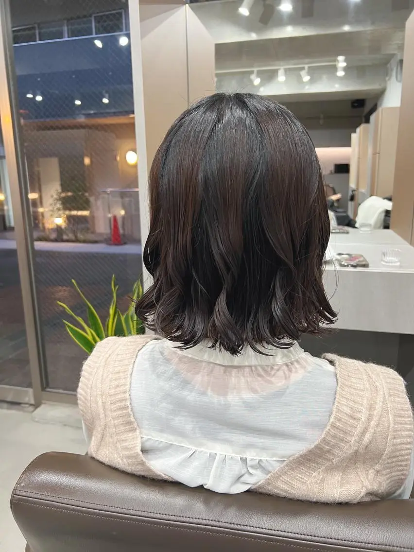 ショート パーマ カット パーマ トリートメント ボブパーマコテ巻き風 パーマNo1深江秀平のヘアスタイル