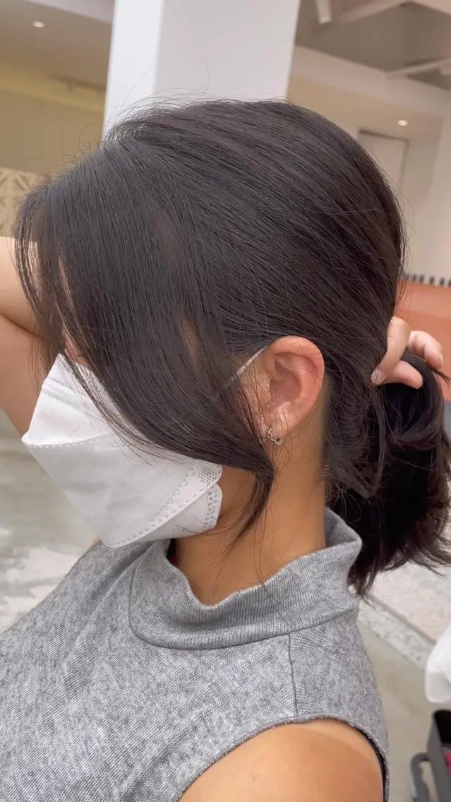 セミロング ボブ くびれヘア 顔まわりレイヤー 韓国風ヘア レイヤーカット だいや/メンズパーマ メンズカット/名古屋のヘアスタイル