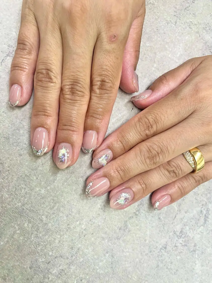 ネイル イースター フットネイル フレンチネイル ジェルネイル ガラスフレンチ ハンドネイル .N YUKIのネイルデザイン