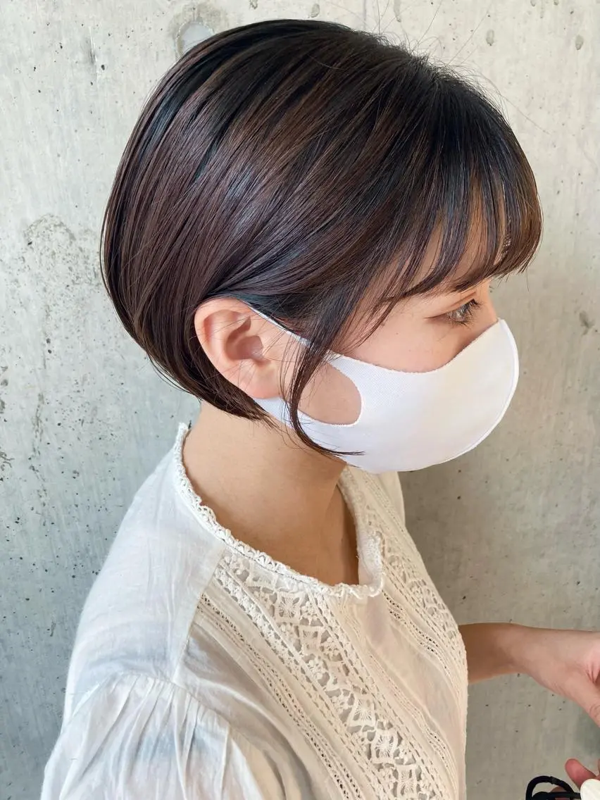 ショート ショートヘア 園田あずさ/髪質改善 /透明感カラーのヘアスタイル