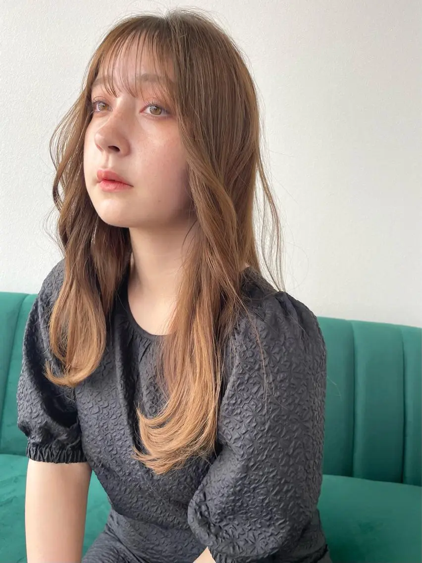 ロング カラー ベージュカラー カット ヘアカラー トリートメント kitin  吉祥寺 山岸花のヘアスタイル