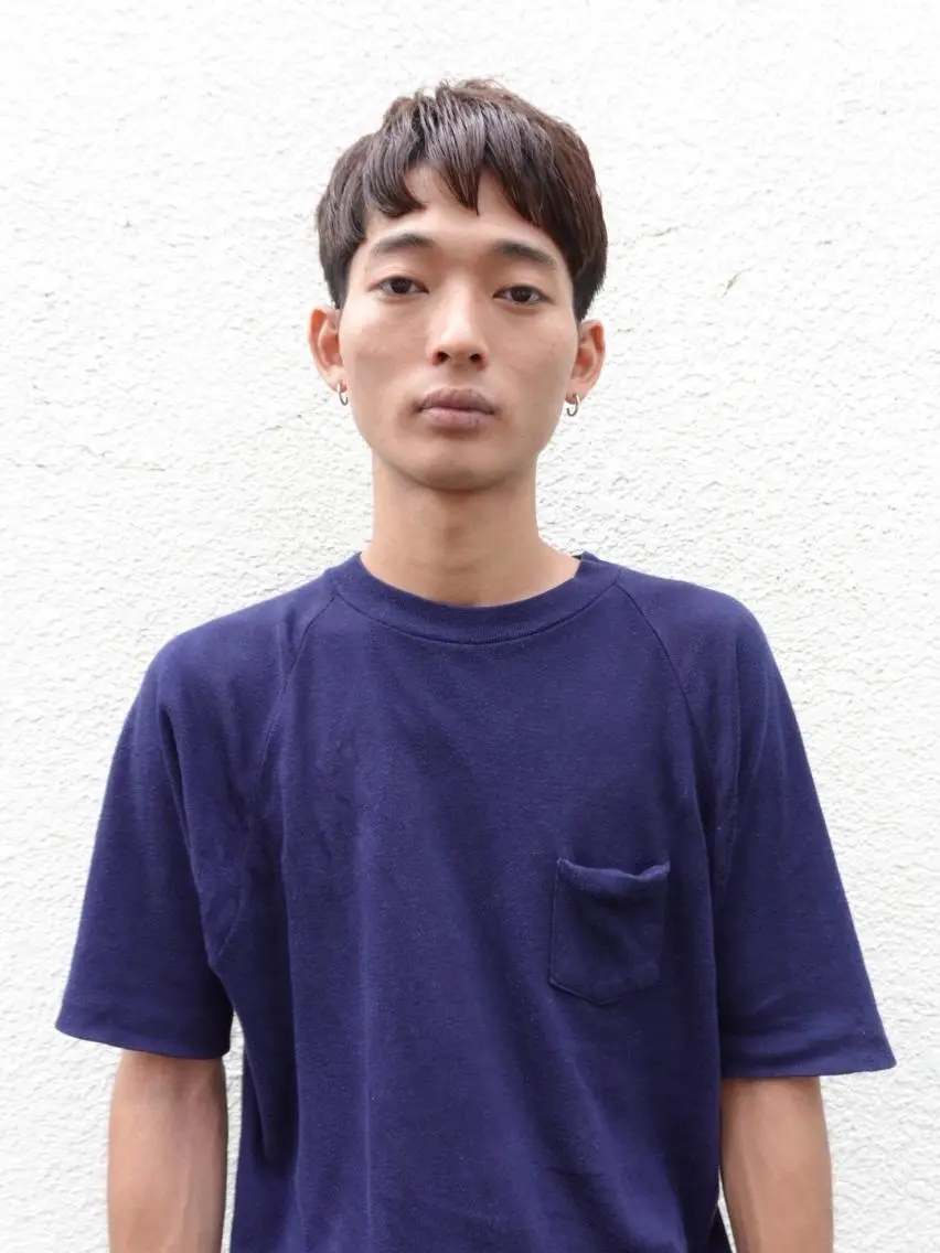 ショート メンズ メンズバレイヤージュ メンズブリーチ メンズハイライト メンズパーマ アッシュ カット ヘアカラー CEINEloq 学芸大学のヘアスタイル