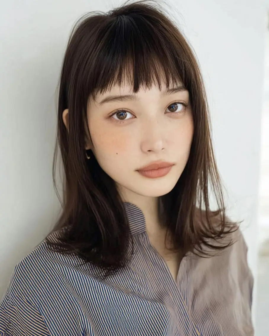 ミディアム 艶髪/酸性ストレート /縮毛矯正/かえでのヘアスタイル