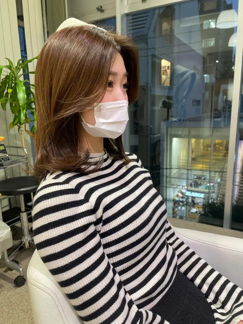 ミディアム 似合わせカット 迫留由弥のヘアスタイル