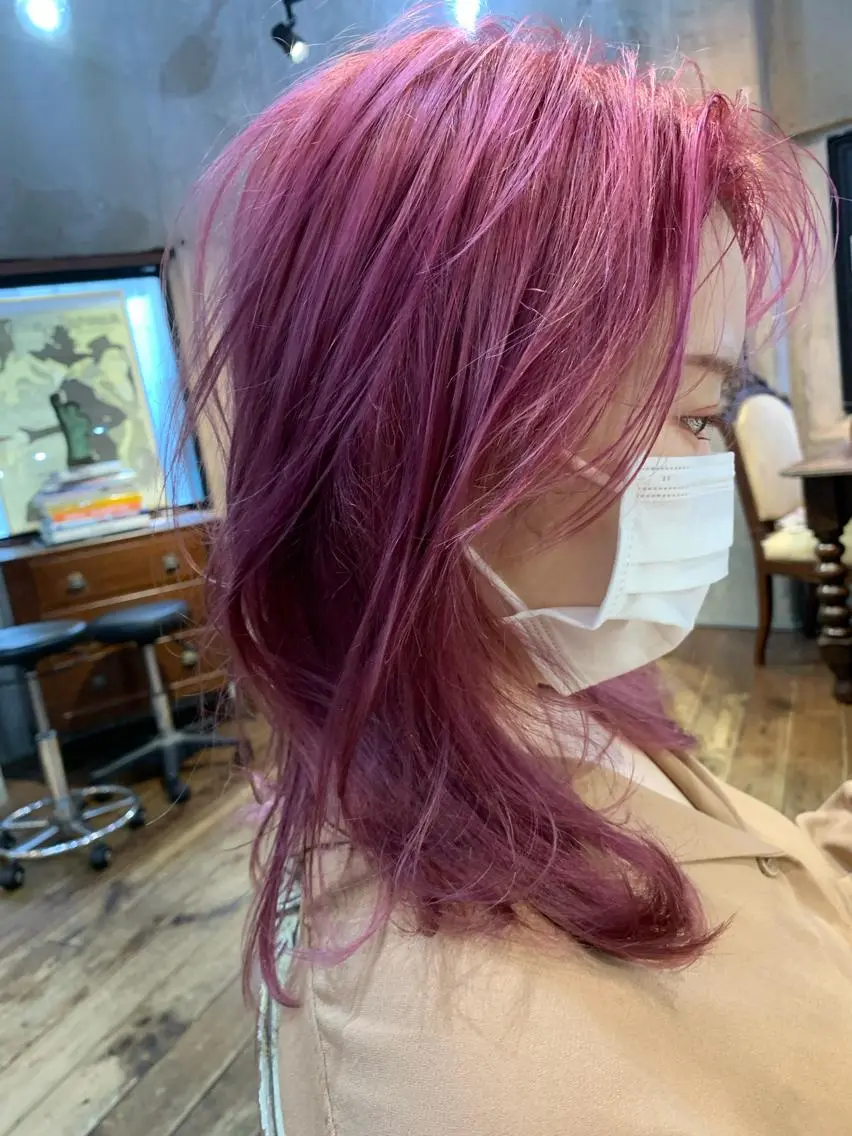 セミロング カラー ヘアカラー 佐藤 純生のヘアスタイル