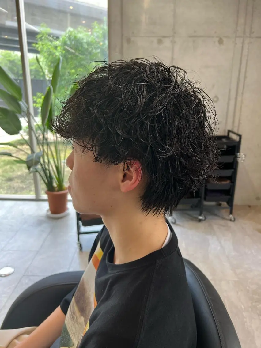 パーマ メンズ カット パーマ ⭕️メンズパーマ⭕️ 山口　裕太郎のヘアスタイル