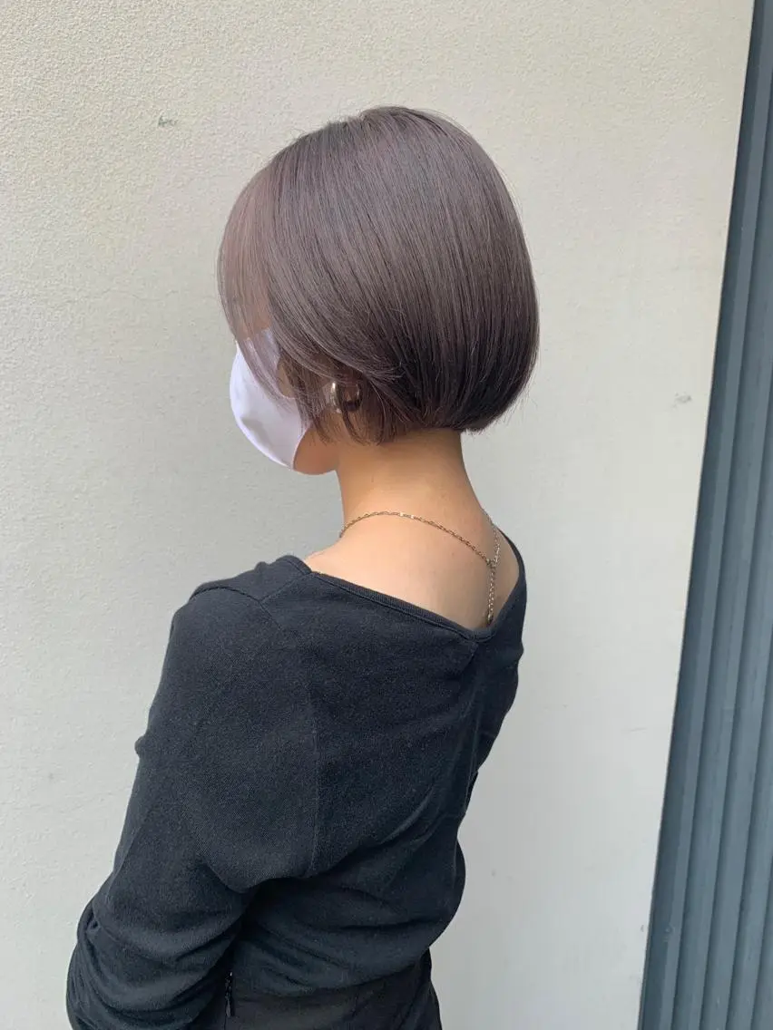 ショート カラー グレージュ ラベンダーカラー ラベンダーグレージュ ラベンダーグレー 矢野 晃平のヘアスタイル