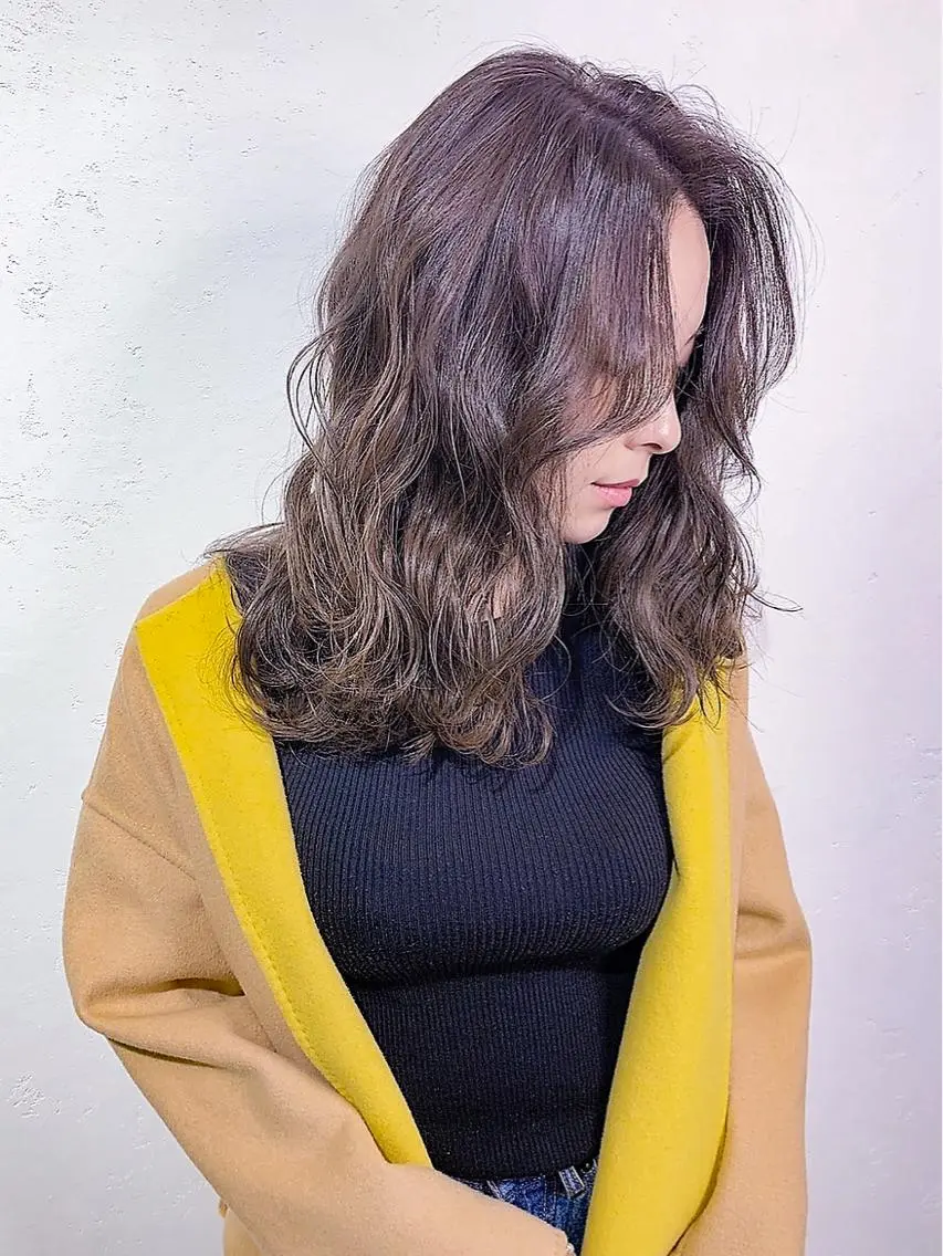 ミディアム パーマ ヘアアレンジ ミディアムパーマ VIM hairおもろまち店のヘアスタイル
