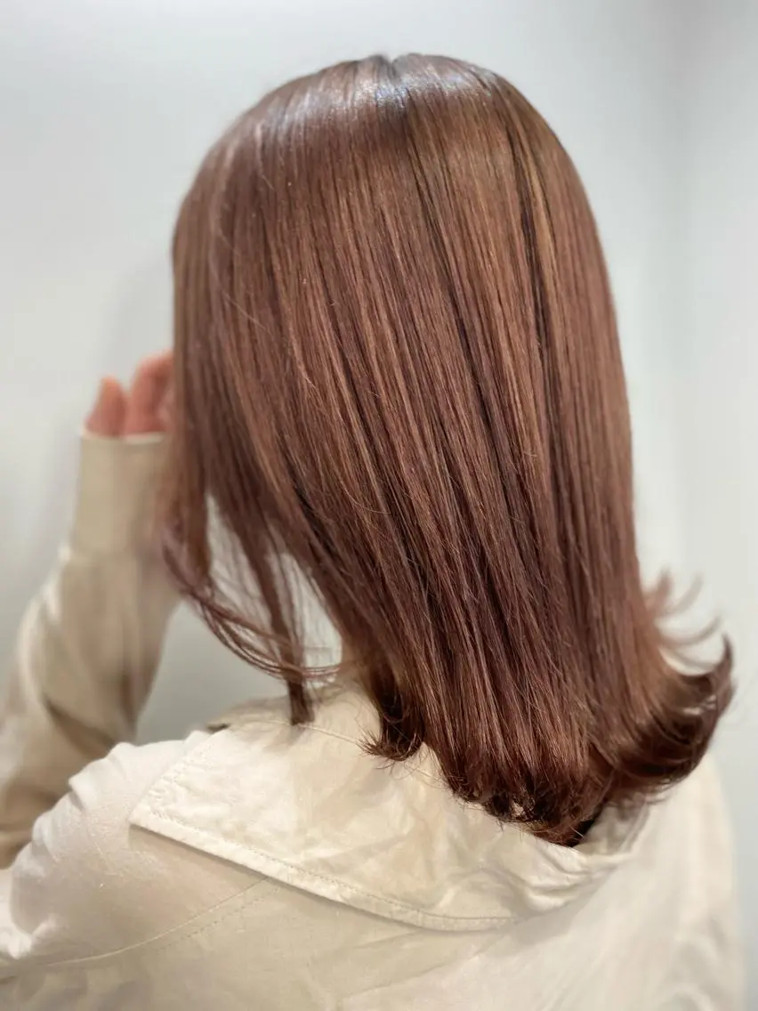 ミディアム カラー ベージュカラー ピンクカラー ピンクベージュ ヘアカラー トリートメント opus 店長大和 レイヤー/赤み消しのヘアスタイル