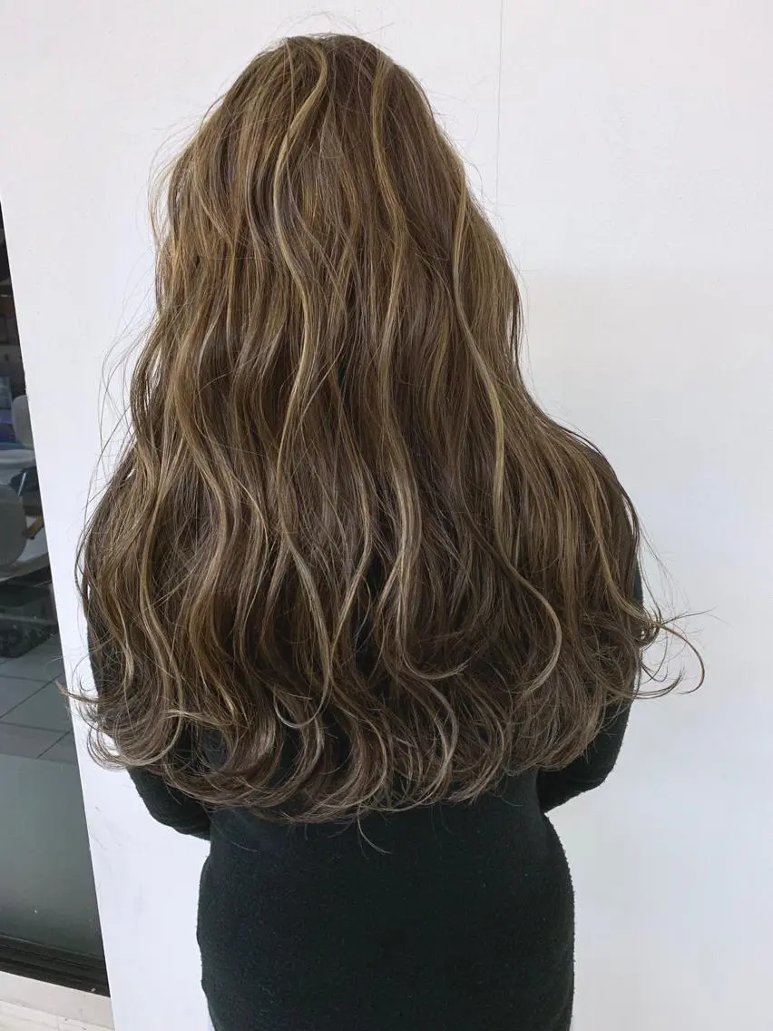 ロング ハイライト 穐田 司樹のヘアスタイル