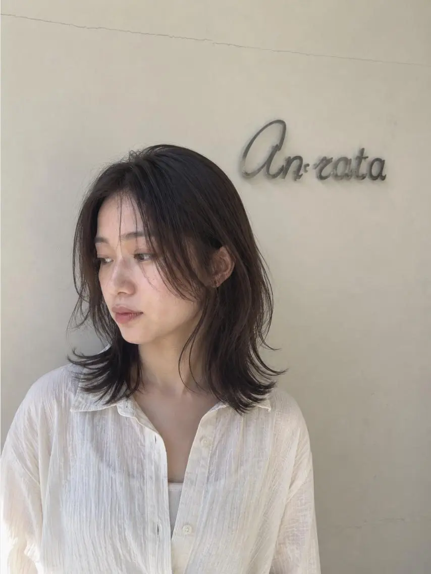 ミディアム カット ヘアカラー トリートメント an・rata/ プチプラ/和歌山市駅のヘアスタイル