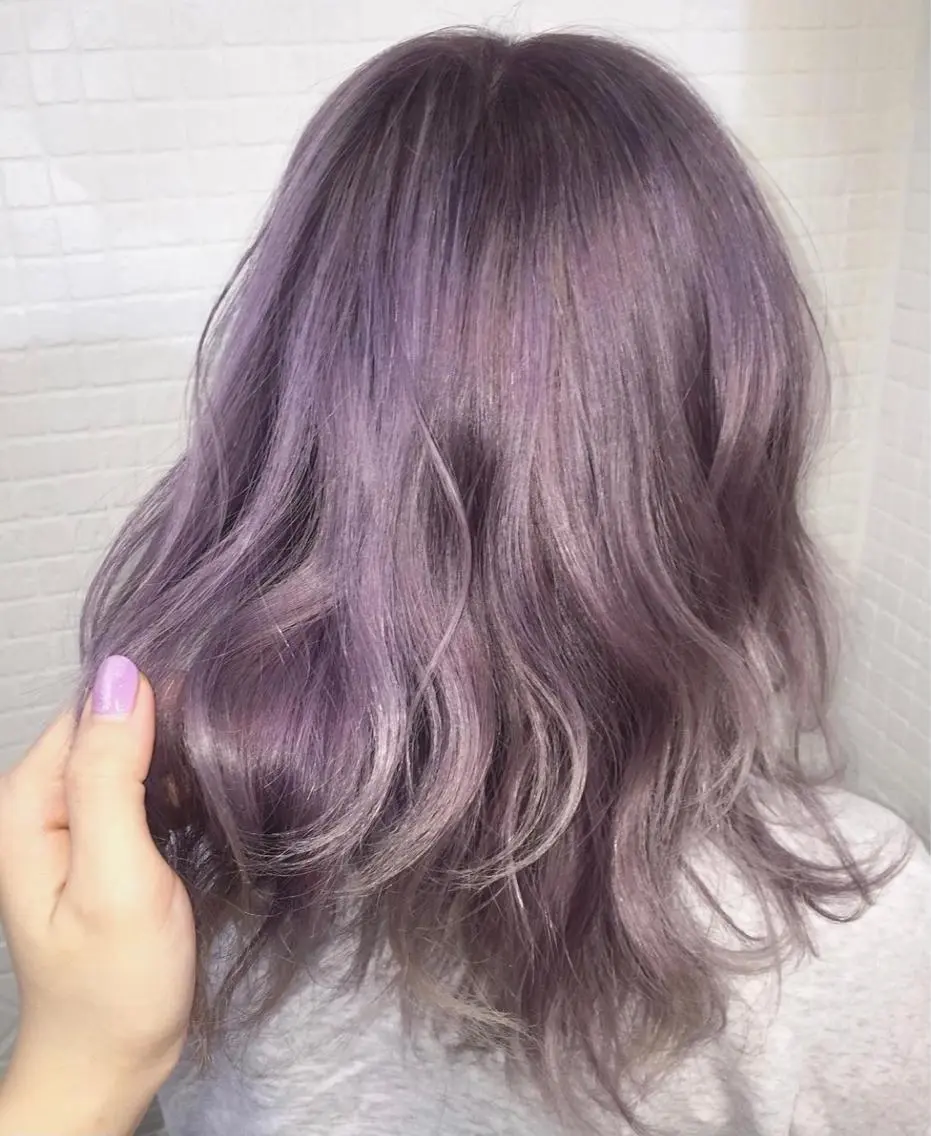 セミロング カラー ヘアアレンジ アッシュ ラベンダーカラー ラベンダーアッシュ 🪄🫧ハイトーン/ 乙津茜🐰L'wisのヘアスタイル