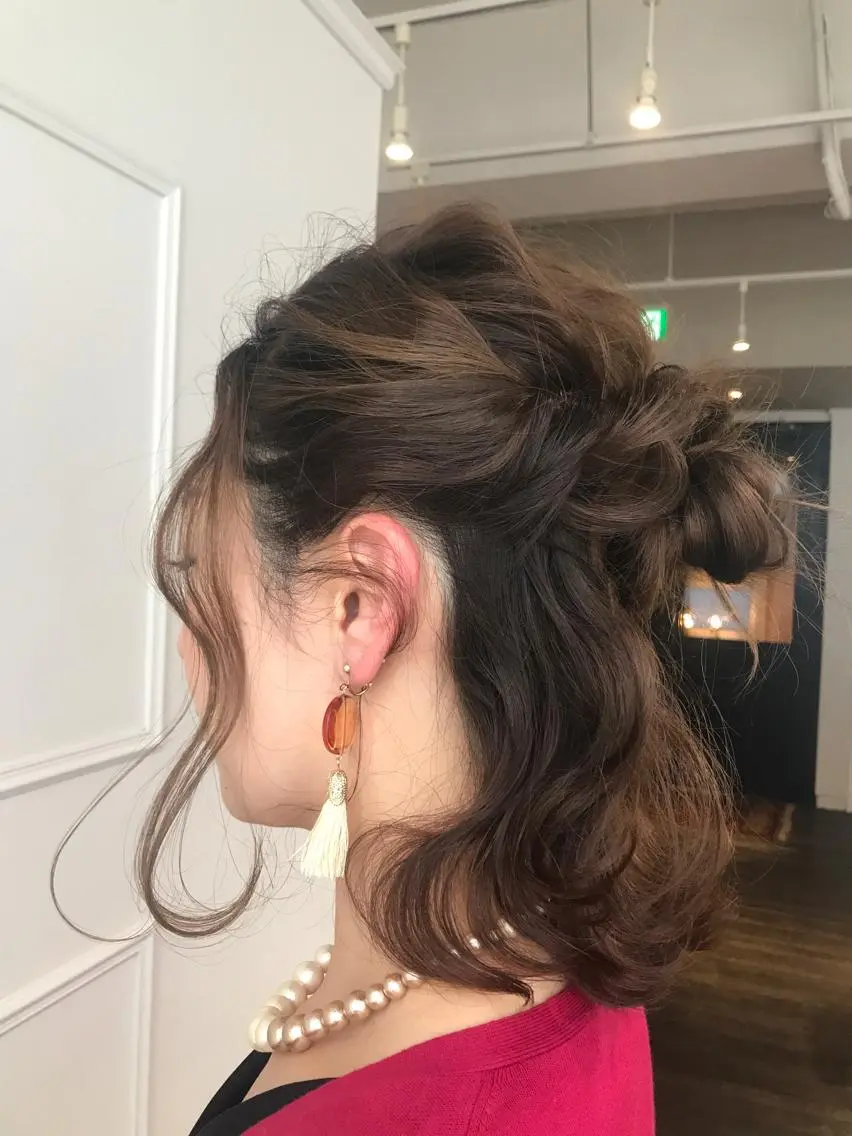 ミディアム ヘアアレンジ 黒神 浩之のヘアスタイル