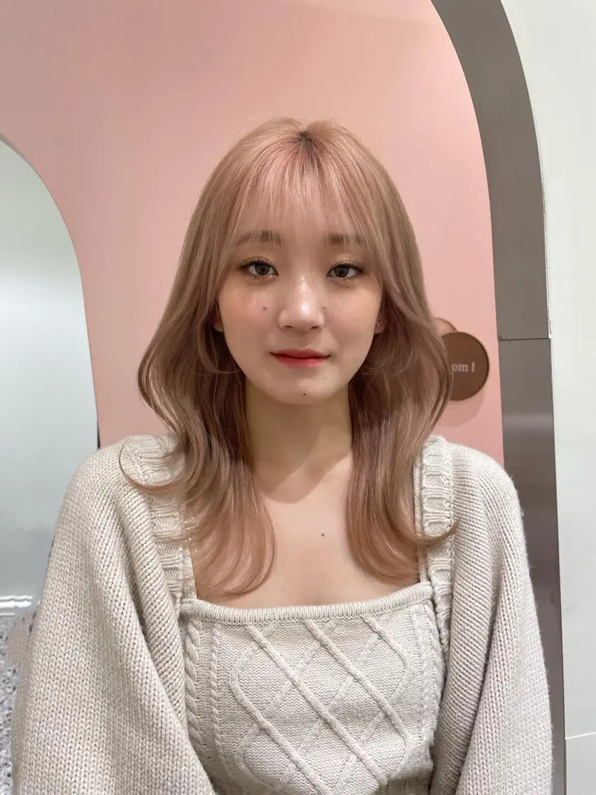 セミロング ハイレイヤー 韓国風ヘア レイヤーカット カット ❤︎︎韓国ヘア❤︎︎ 𝑺𝒉𝒊𝒉𝒐のヘアスタイル
