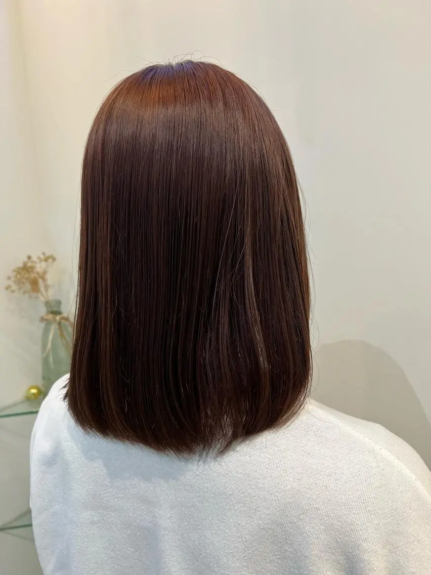 カラー ブリーチしない暖色 カラー🥀杉 優菜のヘアスタイル