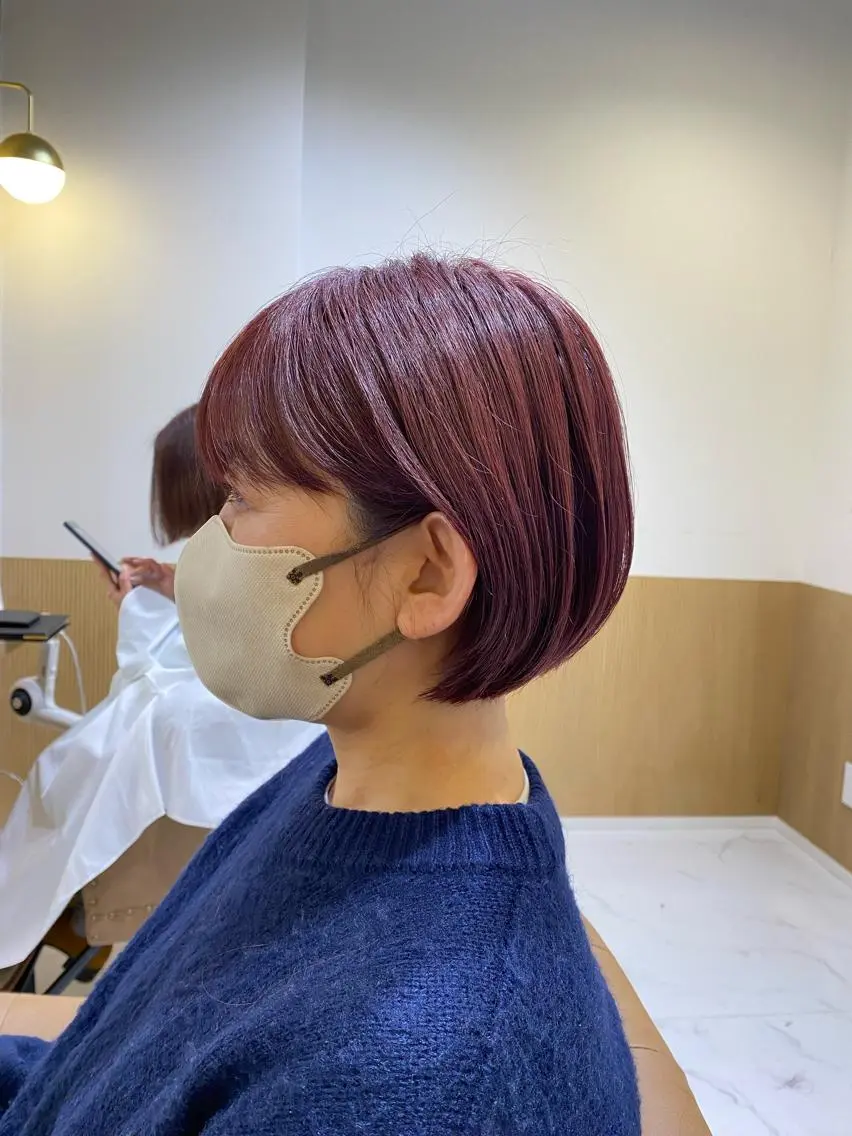 ショート カラー ボブ ショートヘア 坂井 茅聖のヘアスタイル
