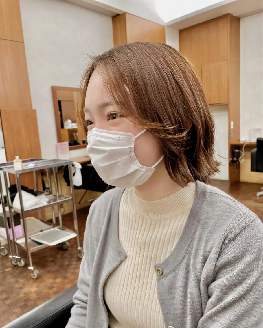 ショート カラー 似合わせレイヤー/ ケアパーマ/高倉のヘアスタイル
