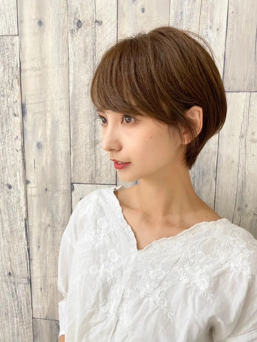 ショート カラー ボブ レイヤーカット カット ヘアカラー トリートメント 森島 久美子のヘアスタイル