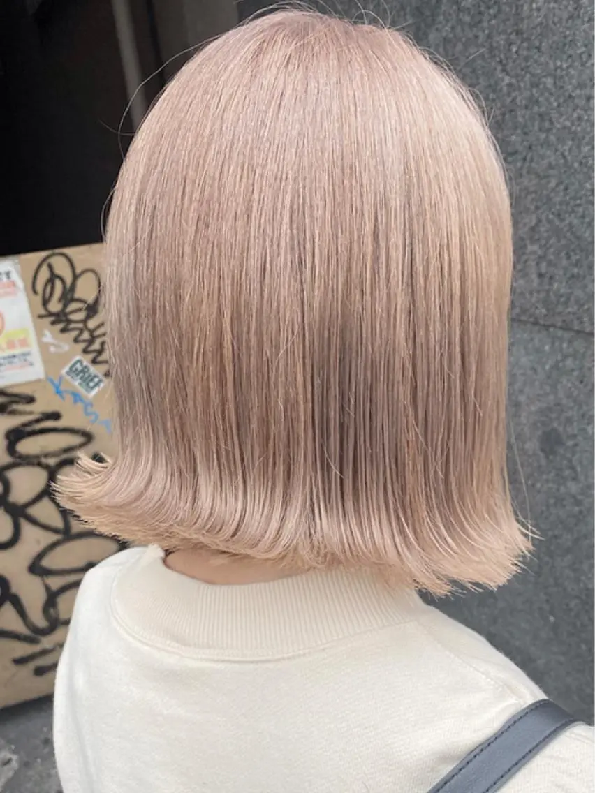 ショート カラー アッシュ ベージュカラー ブリーチ ダブルカラー グレージュ 🧡色落ちまで2度 楽しめる🧡ヨシキのヘアスタイル