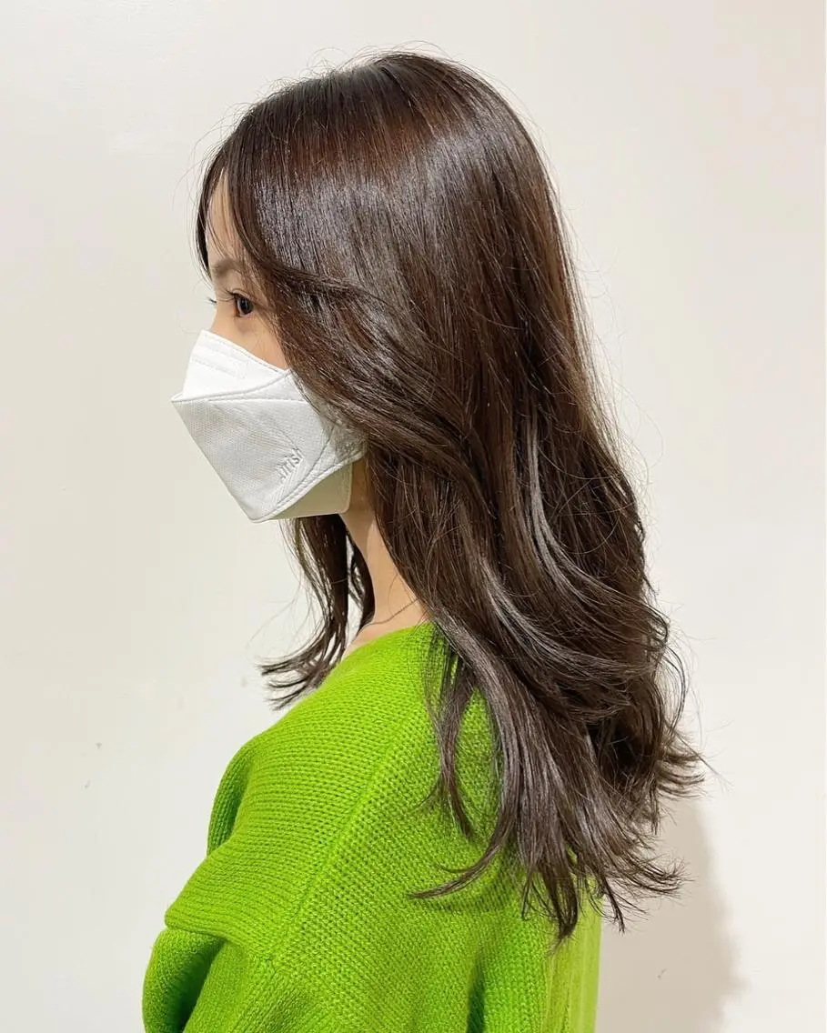 ロング カラー ヘアアレンジ ブラウンカラー ココアブラウン bloom yumaのヘアスタイル