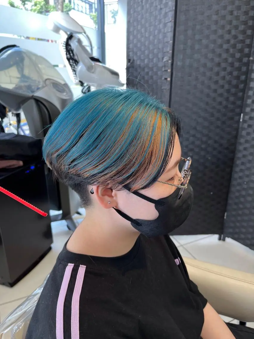 ショート カラー ブルーカラー オレンジ あらげ 🌈推しカラー🌈ᵕのヘアスタイル