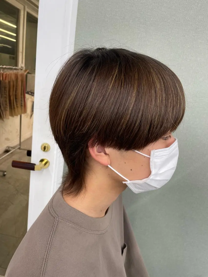 ショート カラー メンズ メンズハイライト マッシュウルフ マッシュ メンズウルフカット ハイライトカラー 🎀プルエクステ みまひかる🎀のヘアスタイル