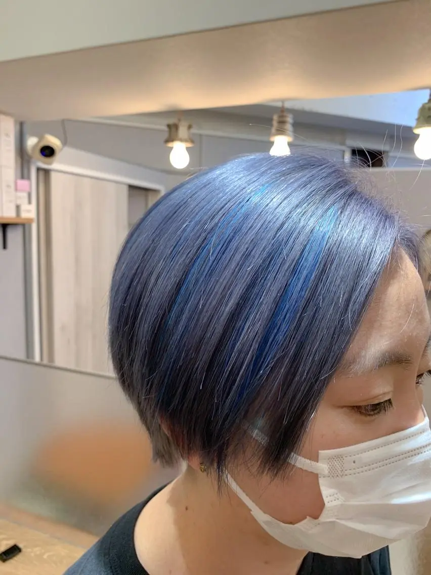 ショート カラー ブルーカラー シルバー ヘアカラー 🌈 DAIKI 🌈のヘアスタイル