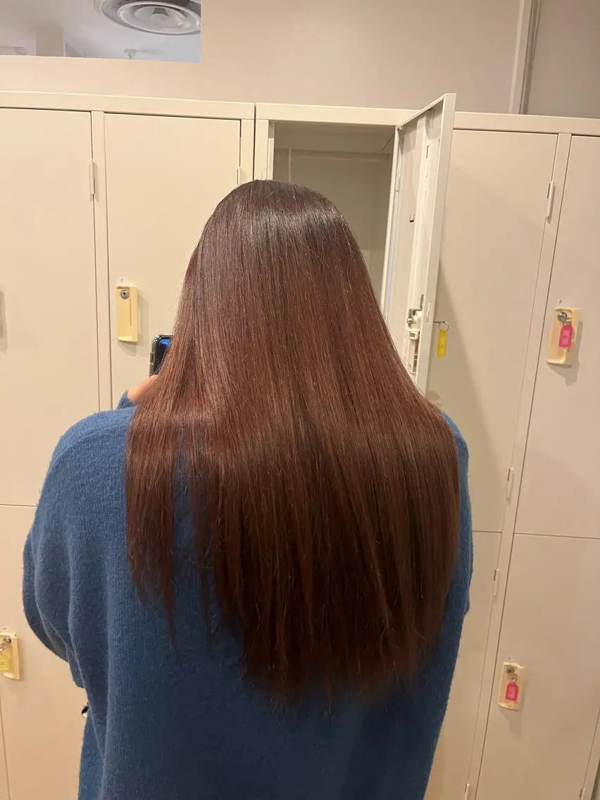 カラー ブラウンカラー ピンクカラー 藤原 智恵のヘアスタイル