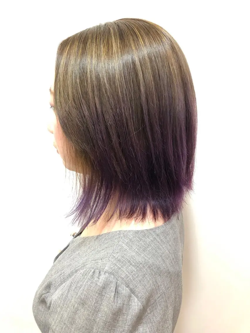 ミディアム カラー パーマ ヘアアレンジ アッシュ グラデーションカラー ラベンダーカラー ラベンダーアッシュ 高橋 隆一のヘアスタイル
