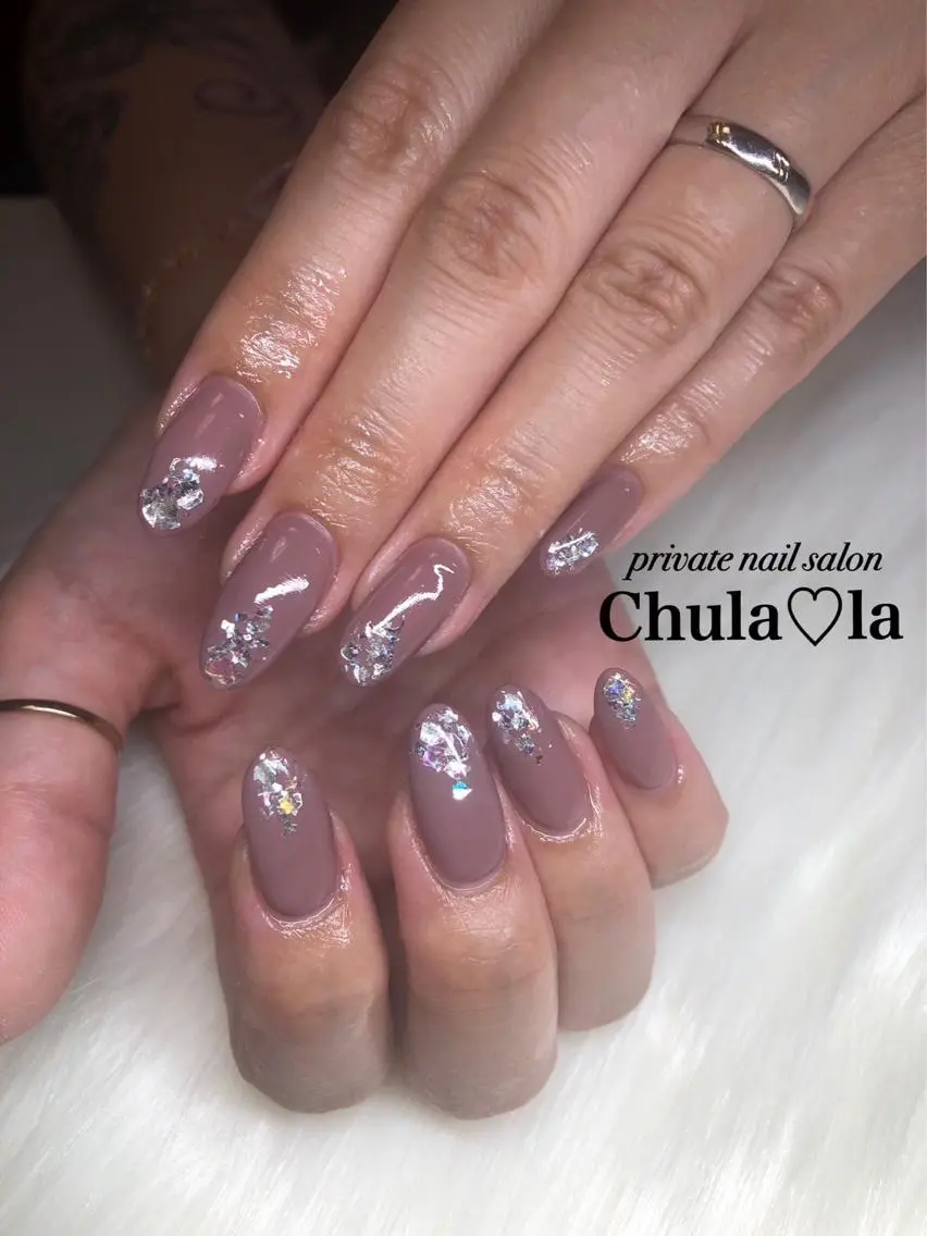 ネイル ラメ(グリッター) ラメグラデーション ワンカラーネイル Chula♡la 豊見城市高安のネイルデザイン