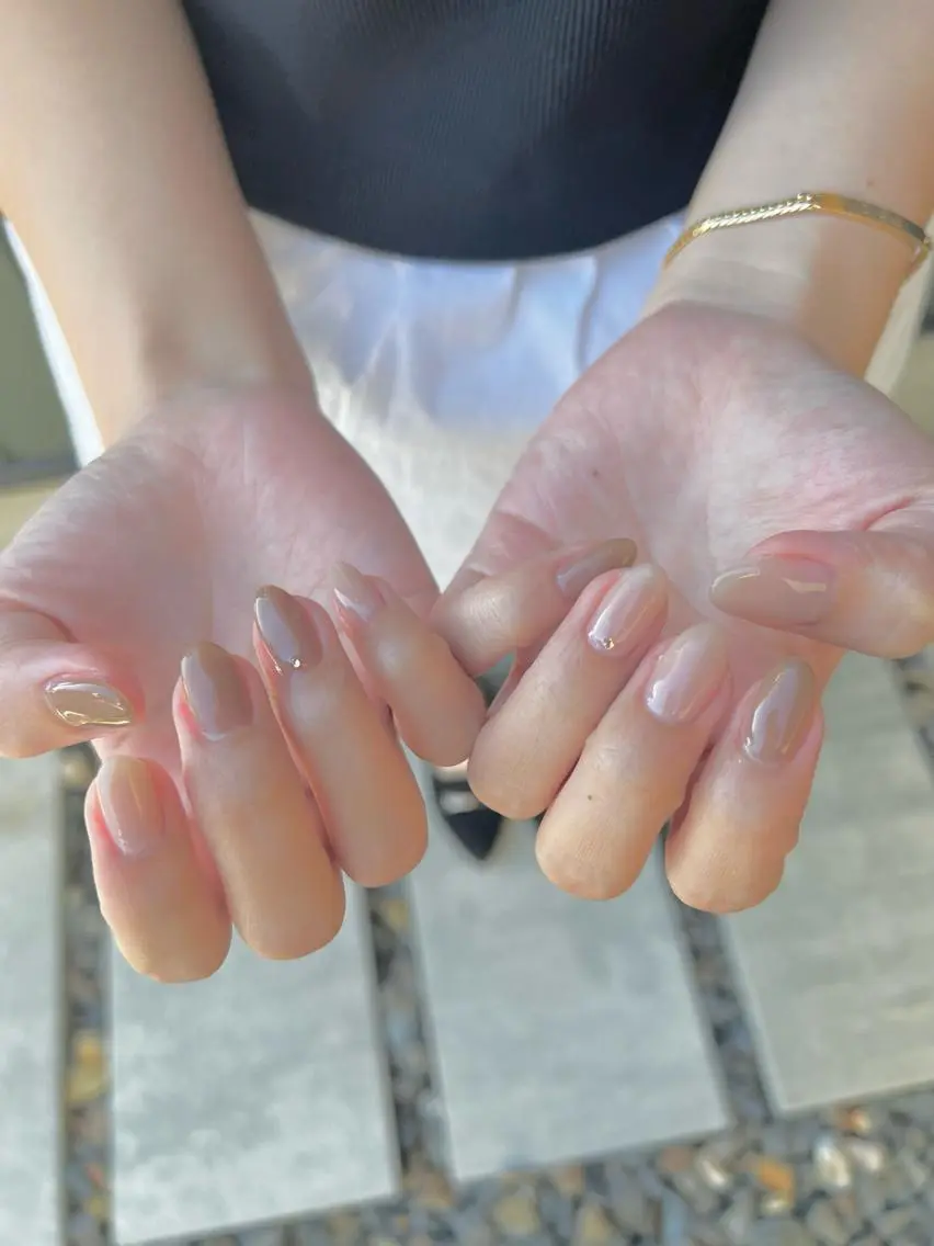 ネイル ブラウン nail salon y＋のネイルデザイン