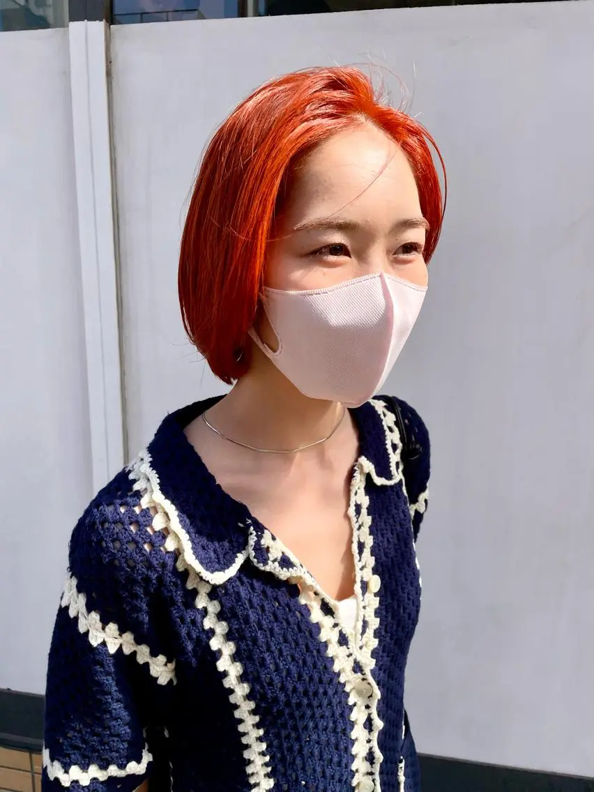 ショート カラー オレンジ 小関 仁晴のヘアスタイル