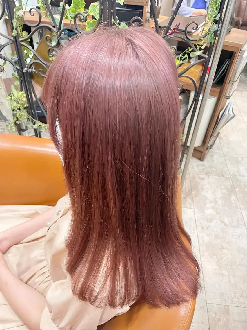 セミロング カラー ヘアアレンジ カット ヘアカラー トリートメント 【ピンク/韓国ヘア/ ヘアセット】亜海のヘアスタイル