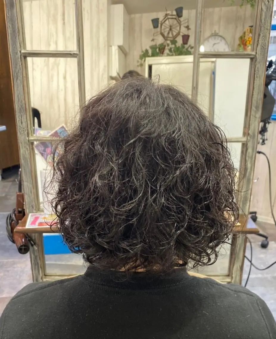 ミディアム メンズ カット カットパーマ✂️ 小坂田玲亜のヘアスタイル