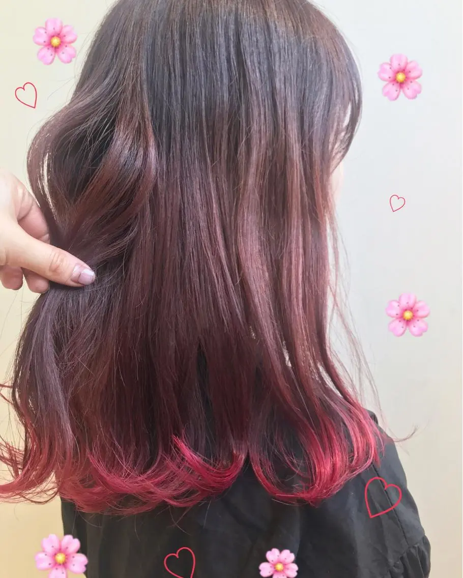ミディアム カラー ピンクカラー 新宿駅近♡個室 ♡関口三都季🌜のヘアスタイル