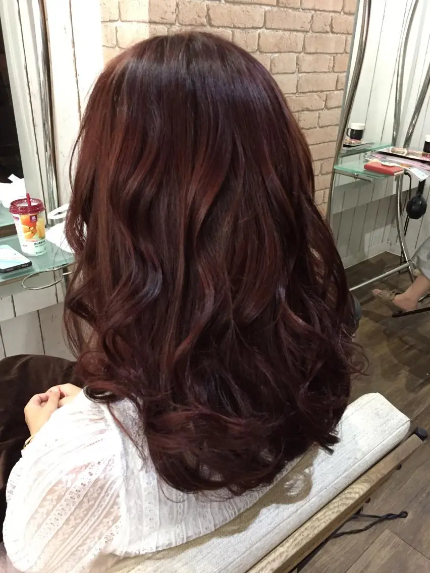 セミロング カラー ヘアアレンジ ピンクカラー バイオレットカラー miki 🦎のヘアスタイル