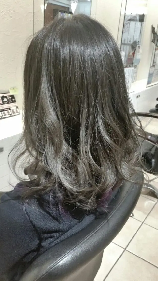 ロング セミロング カラー ヘアアレンジ アッシュ 【髪質改善美容師】t occa茨木篠原健太のヘアスタイル