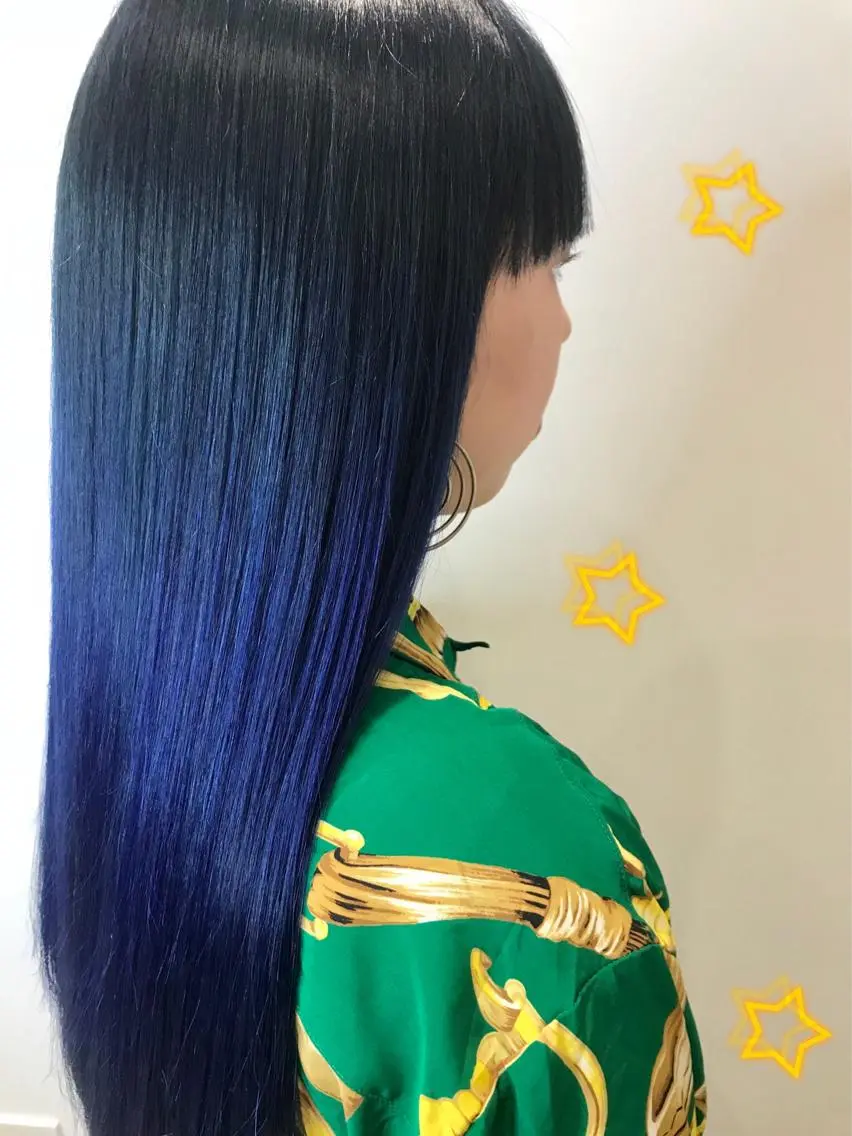 カラー ブルーカラー ネイビーカラー 新宿駅近♡個室 ♡関口三都季🌜のヘアスタイル